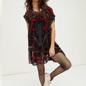 Free People Strawberry Fields Velvet Mini Dress